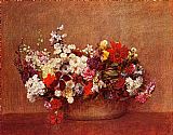 Henri Fantin-latour Famous Paintings - Flowers in a Bowl